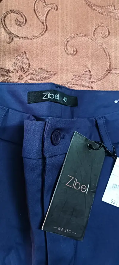 Pantalones Zibel azul y rojo para mujer - miniatura 4