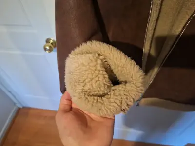 Chaqueta de cuero sintético con forro de borrego M - miniatura 4