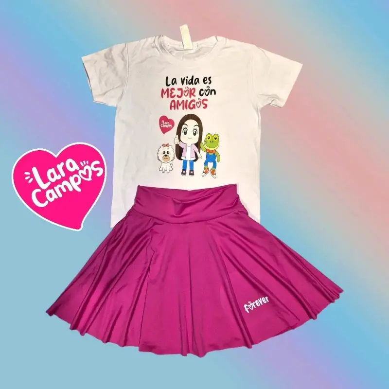 Conjunto infantil Lara Campos polera y falda