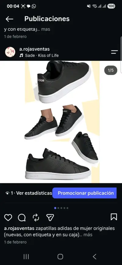 Zapatillas Adidas Advantage negras para mujer - miniatura 1