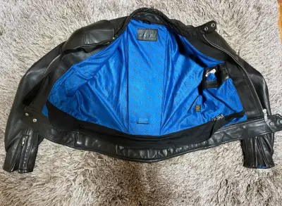 Chaqueta de cuero para motociclista talla M - miniatura 3