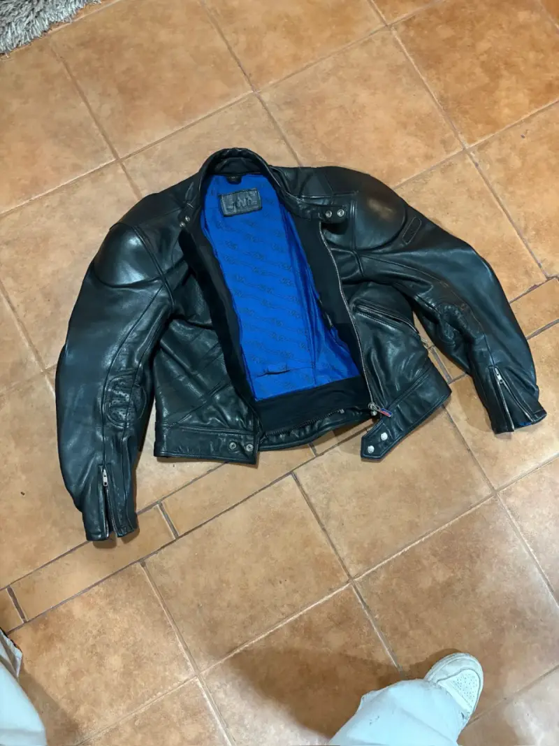 Chaqueta de cuero para motociclista talla M - 5