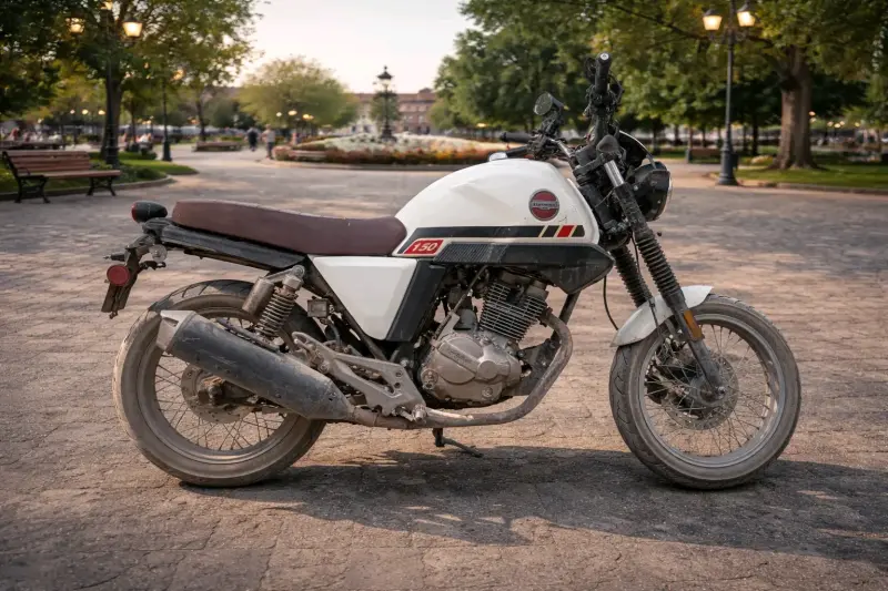 Moto estilo caferacer 150cc blanca - 2