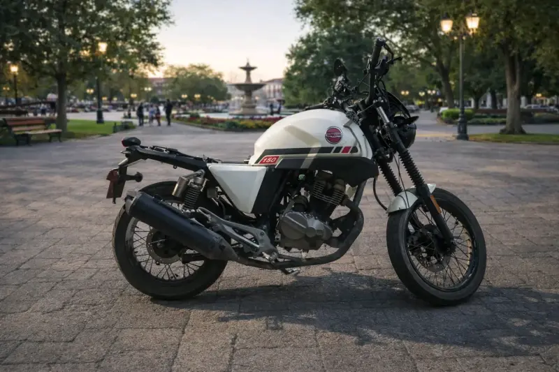 Moto estilo caferacer 150cc blanca - 3