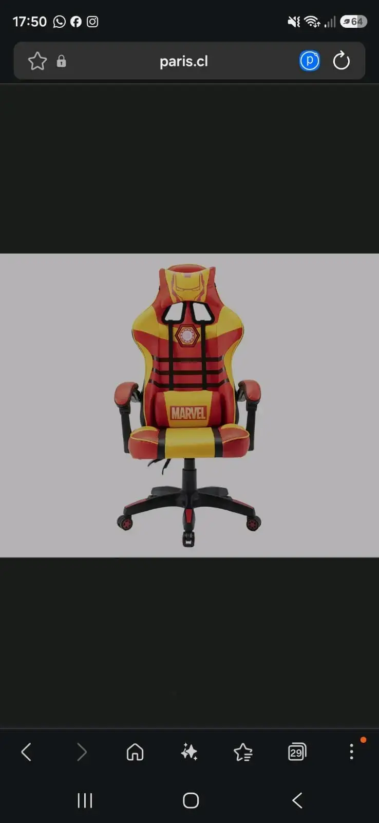 Silla Gamer Marvel Iron Man Ajustable - 3