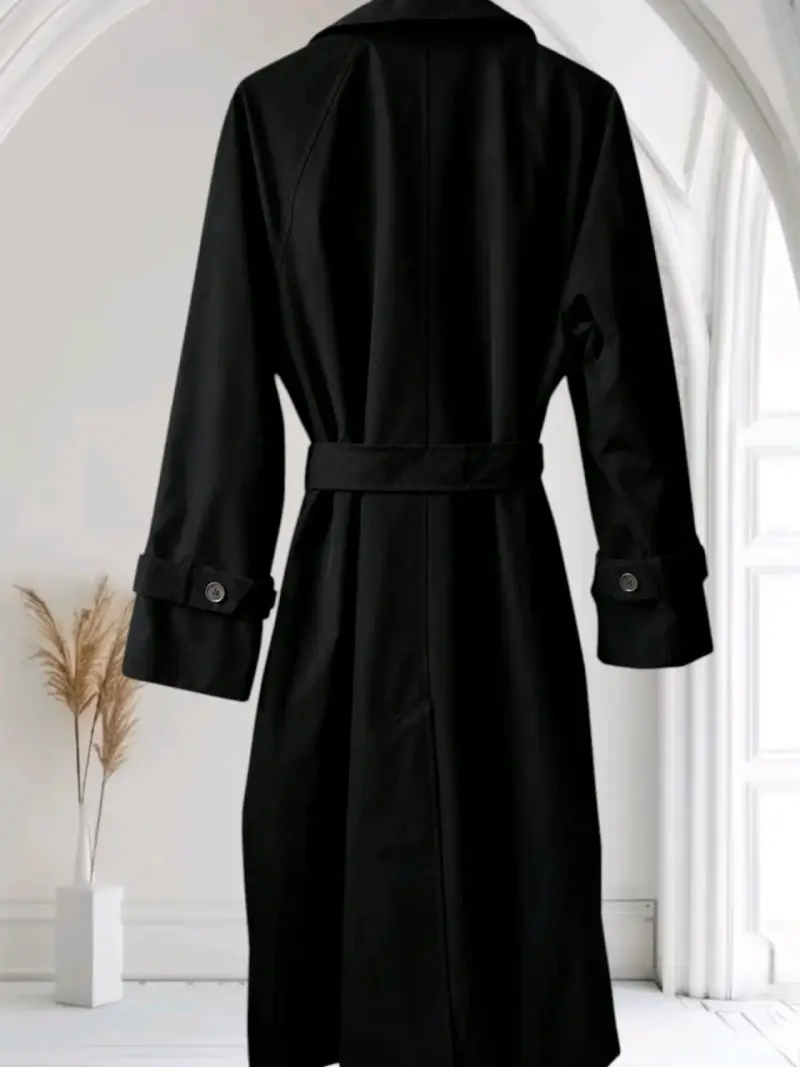 Abrigo trench negro h&M talla M - 2