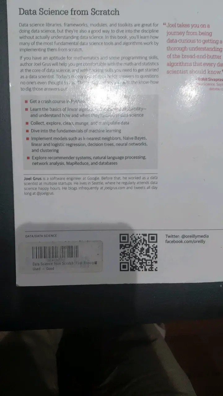 Libro Data Science from Scratch de O'Reilly - 3