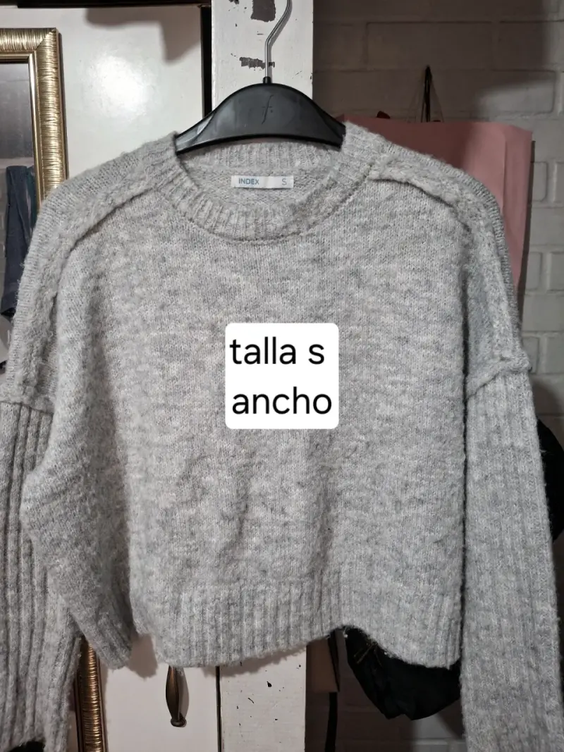 Suéter gris de lana talla S