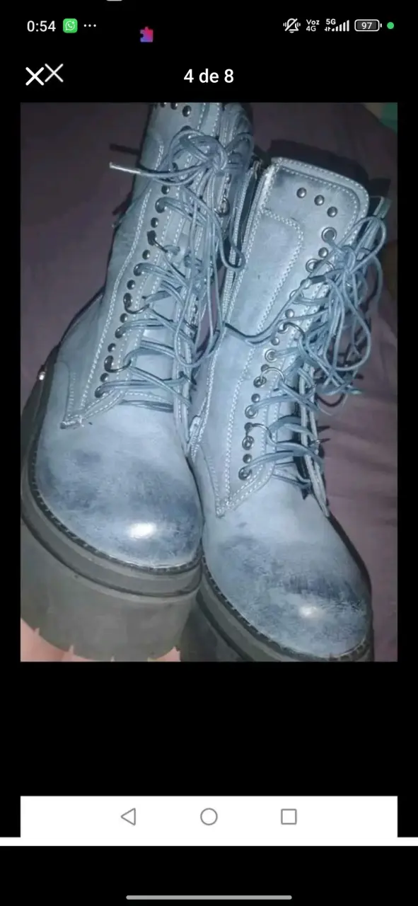 Botines Gotta turquesa grisaseo con plataforma - 3