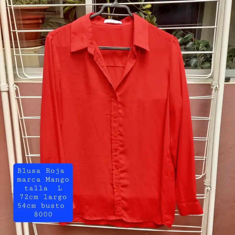 Blusa roja Mango talla L - 2