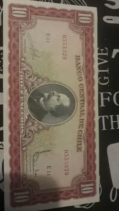 Billete antiguo de 10 escudos de Chile - miniatura 1