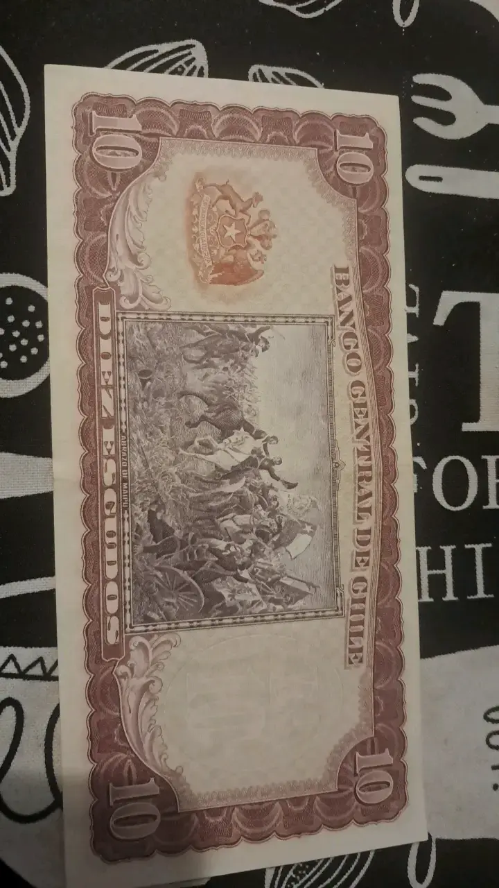 Billete antiguo de 10 escudos de Chile - 2