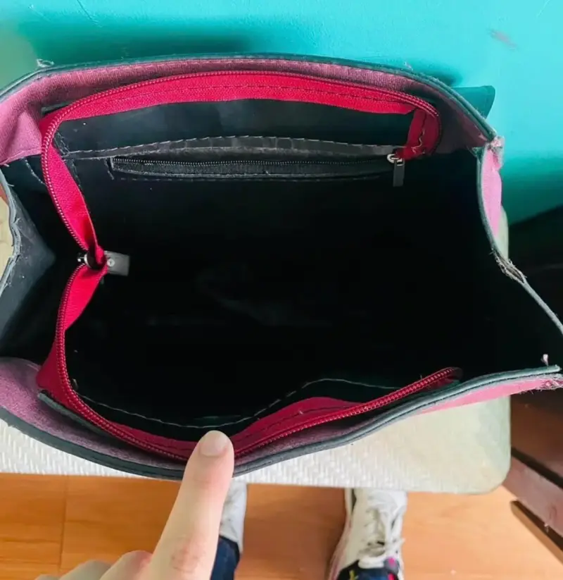 Mochila de tela rosa con bolsillos - 2
