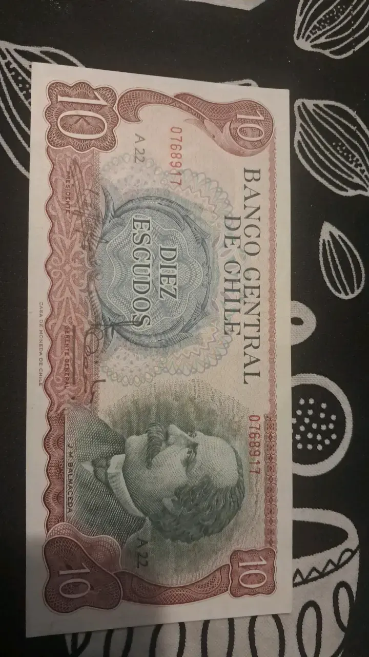Billete de 10 Escudos de Chile antiguo - 1