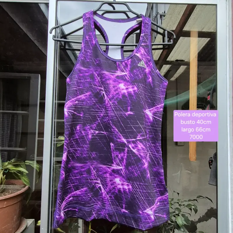 Polera deportiva Adidas Techfit morada - 1