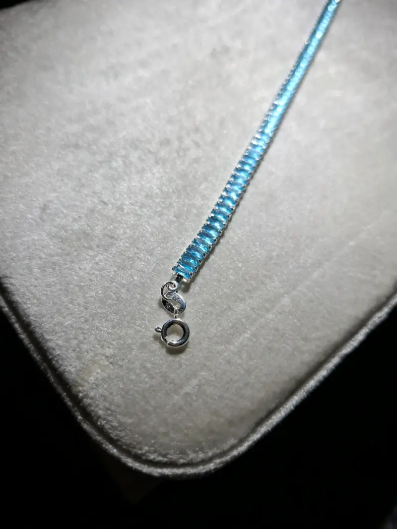 Pulsera PLATA 925 con microcircones celeste - 2