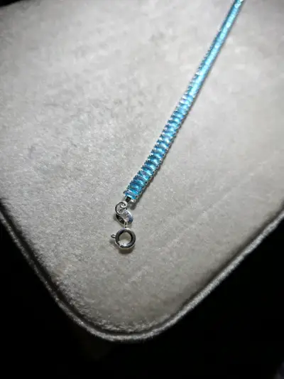 Pulsera PLATA 925 con microcircones celeste - miniatura 2