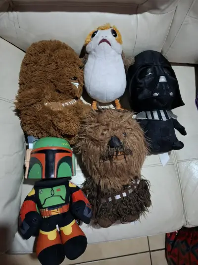 Peluches Star Wars Chewbacca, Porg y Darth V - miniatura 1