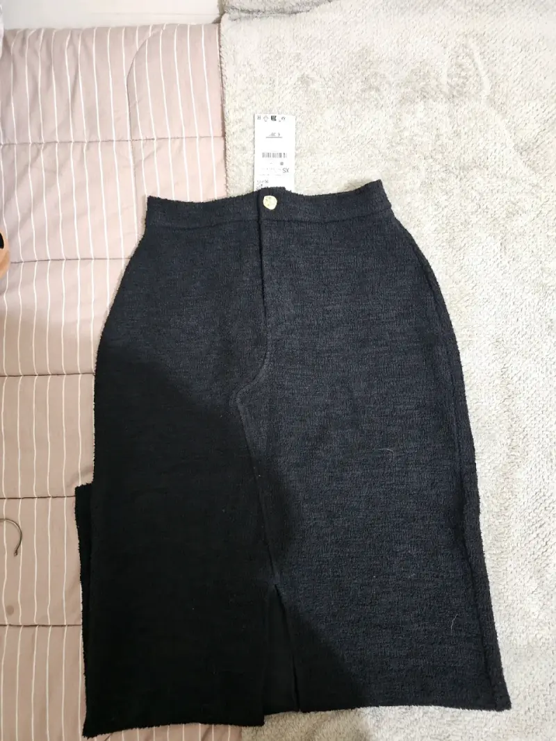 Falda larga negra de punto para mujer - 3