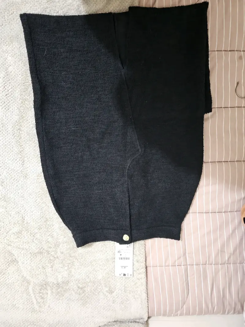 Falda larga negra de punto para mujer - 4
