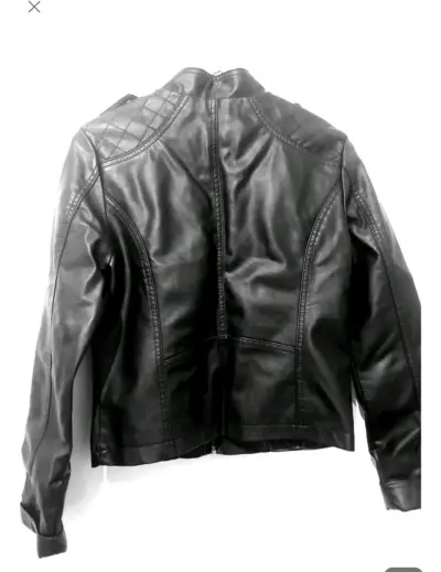 Chaqueta de cuero negra para mujer Sybilla - miniatura 2