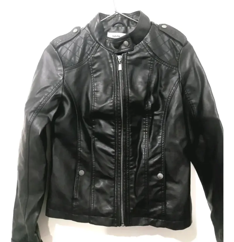Chaqueta de cuero negra para mujer Sybilla - 3