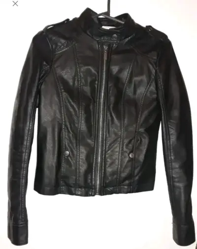 Chaqueta de cuero negra para mujer Sybilla - miniatura 4