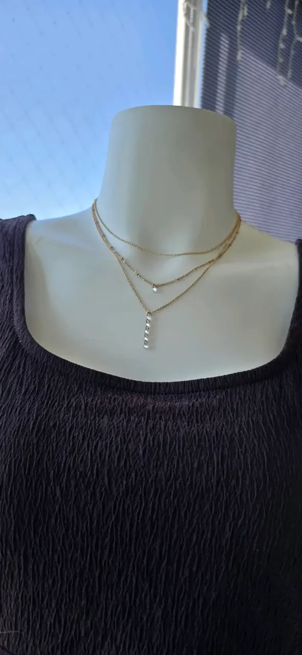 Collares dorados Forever 21 con dijes brillantes - 6