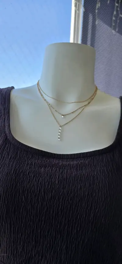 Collares dorados Forever 21 con dijes brillantes - miniatura 6
