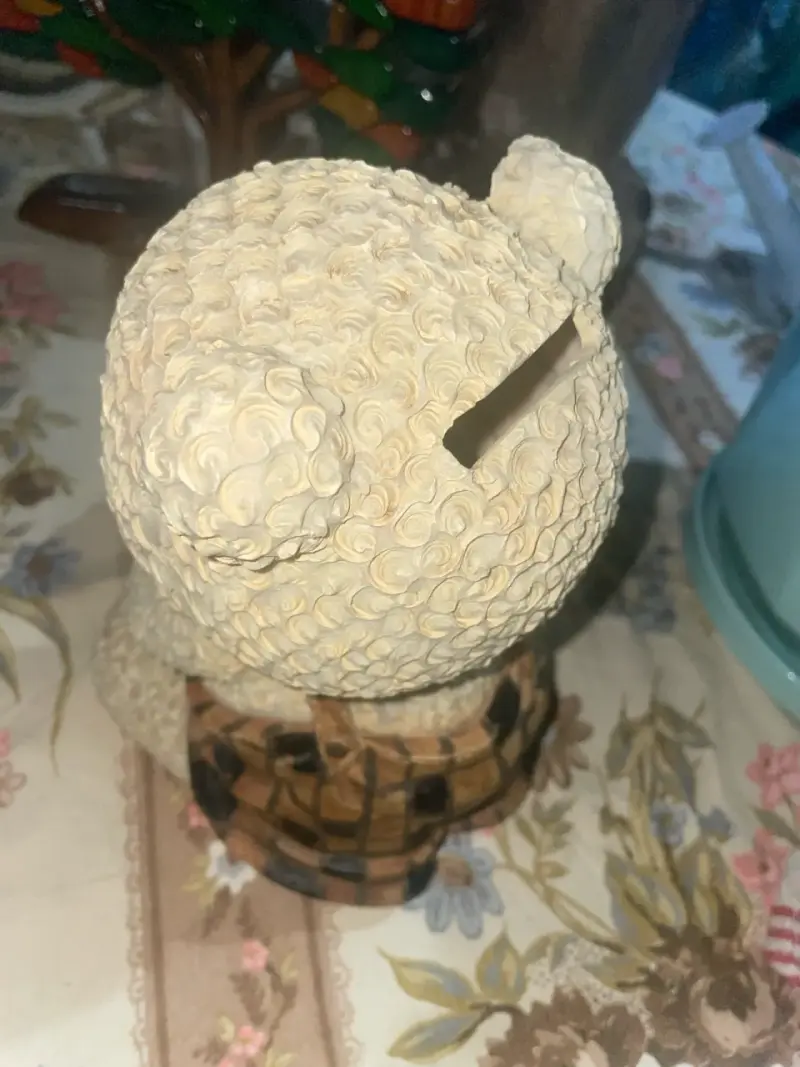 Alcancía de oso con tarro de miel decorativa - 3