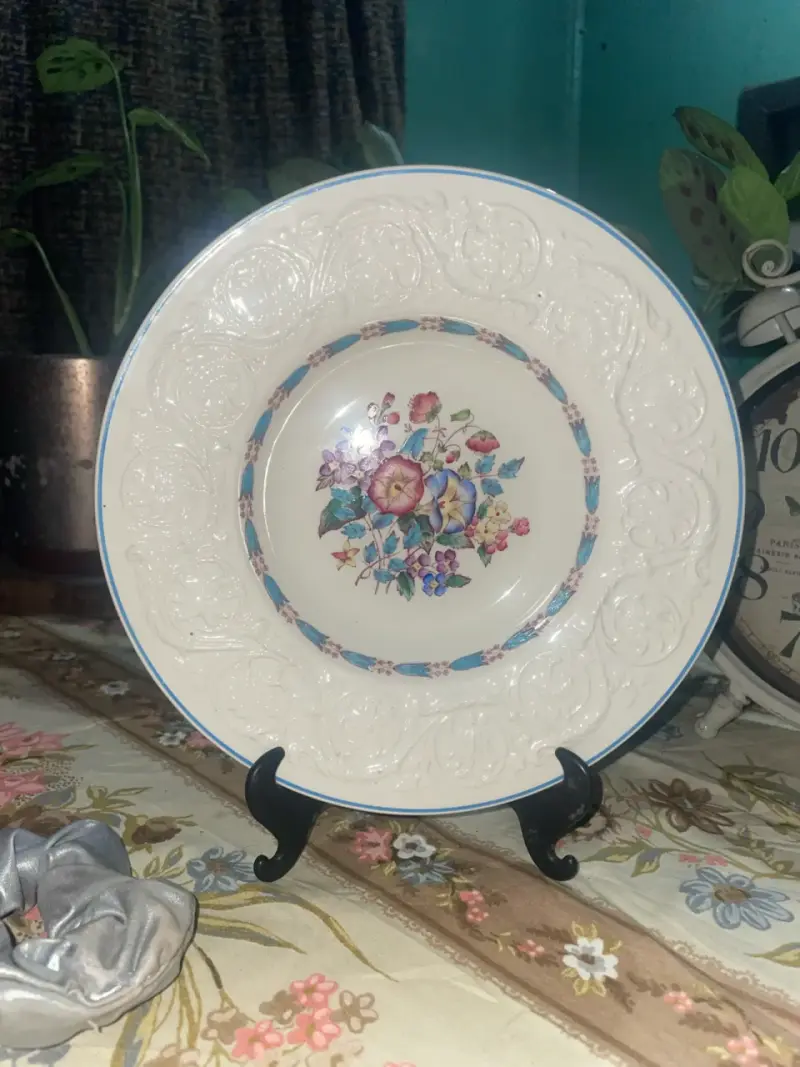 Plato decorativo vintage Morning Glory floral - 1