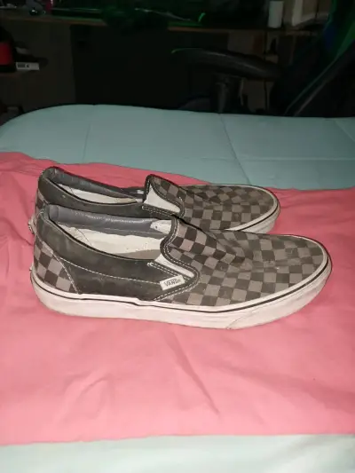 Zapatillas Vans Slip-On a cuadros grises - miniatura 1