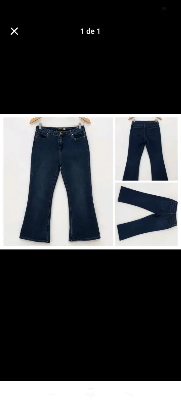 Jeans acampanados azul oscuro para mujer