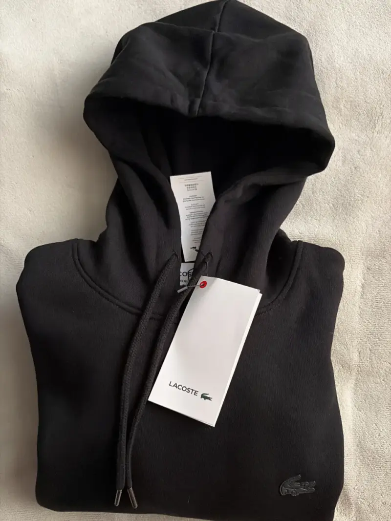 Polerón con Capucha Negro Lacoste para Hombre