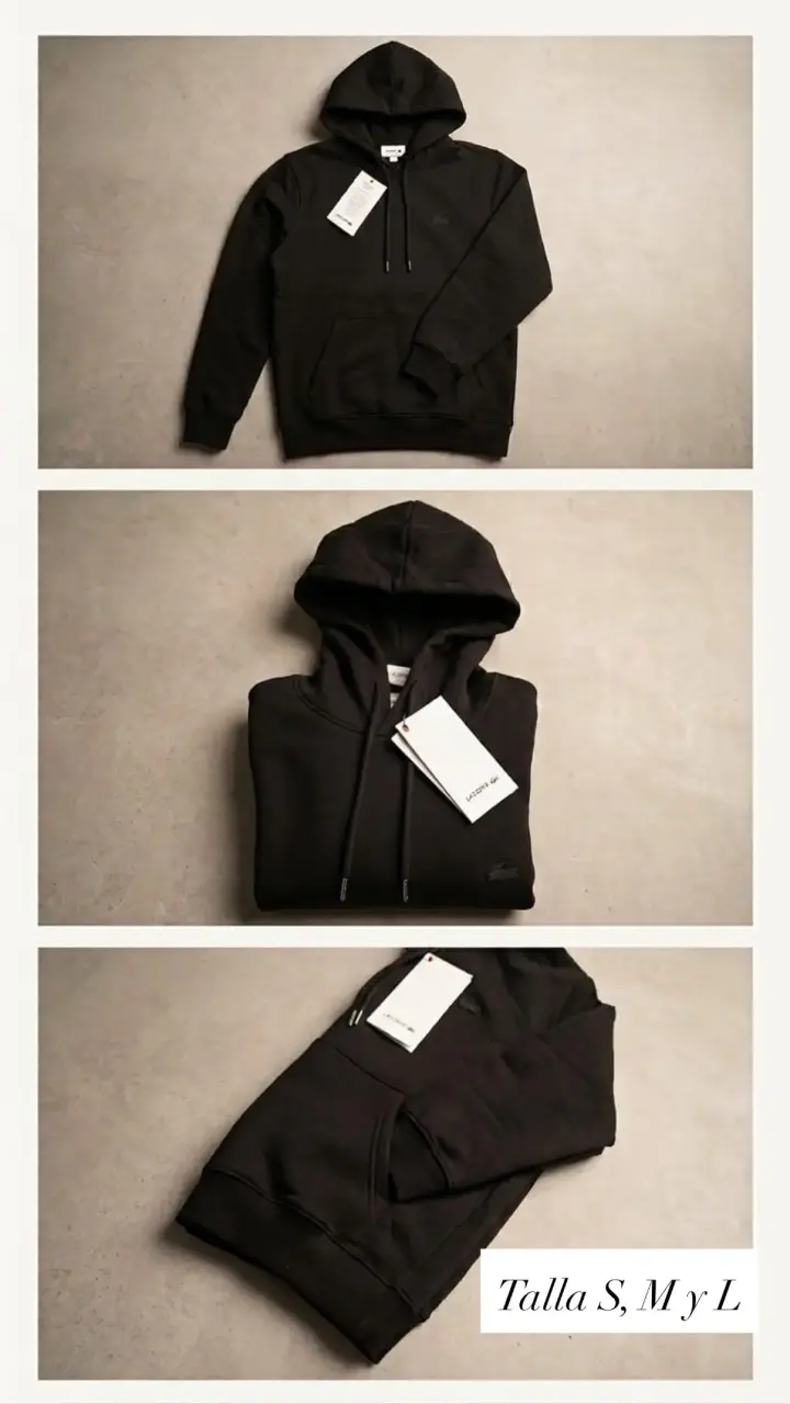 Polerón con Capucha Negro Lacoste para Hombre - 2