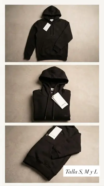 Polerón con Capucha Negro Lacoste para Hombre - miniatura 2