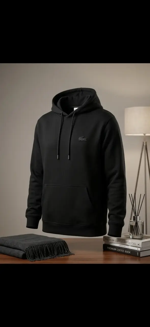 Polerón con Capucha Negro Lacoste para Hombre - 3