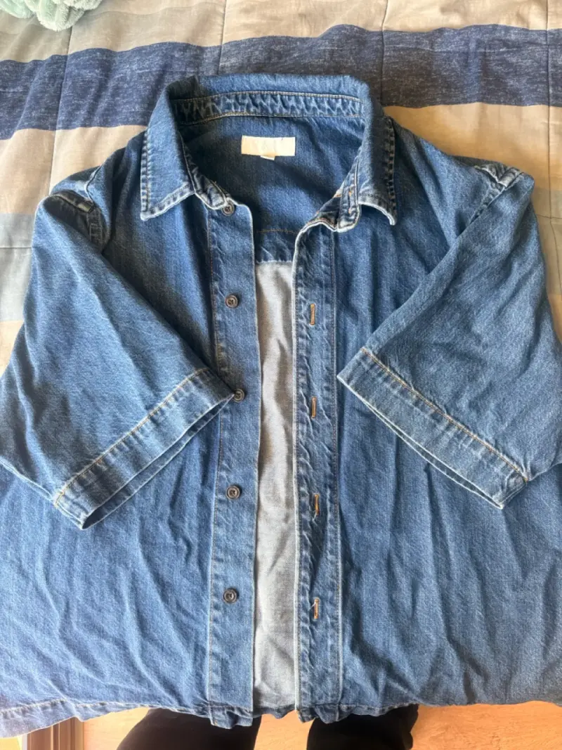 Camisa de mezclilla azul Zara para hombre - 1