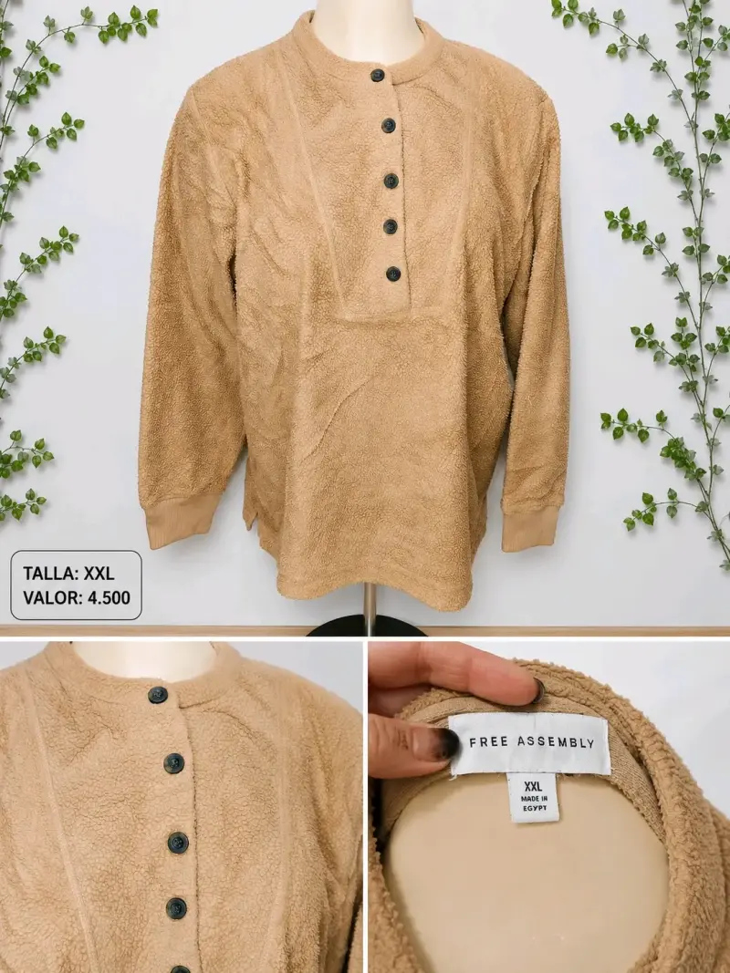 Suéter de lana beige Free Assembly talla XXL