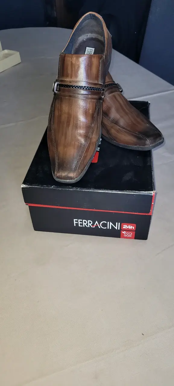 Zapatos de cuero marrón Ferracini para hombre - 2