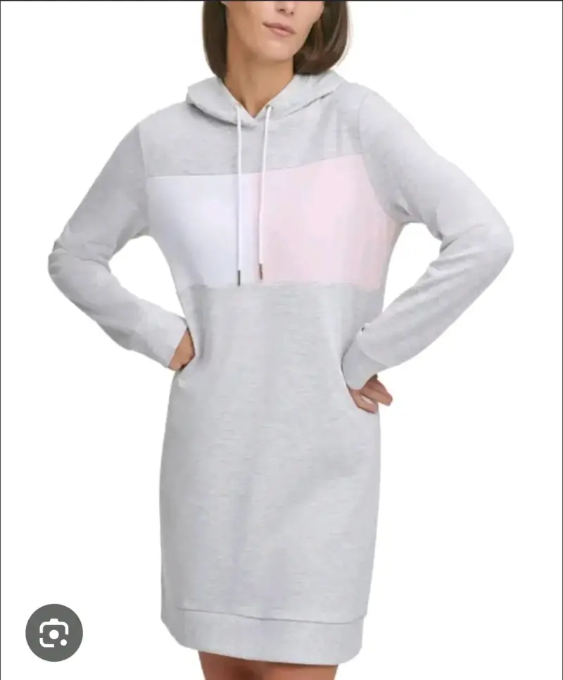 Vestido sudadera Tommy Hilfiger gris con capucha - 1