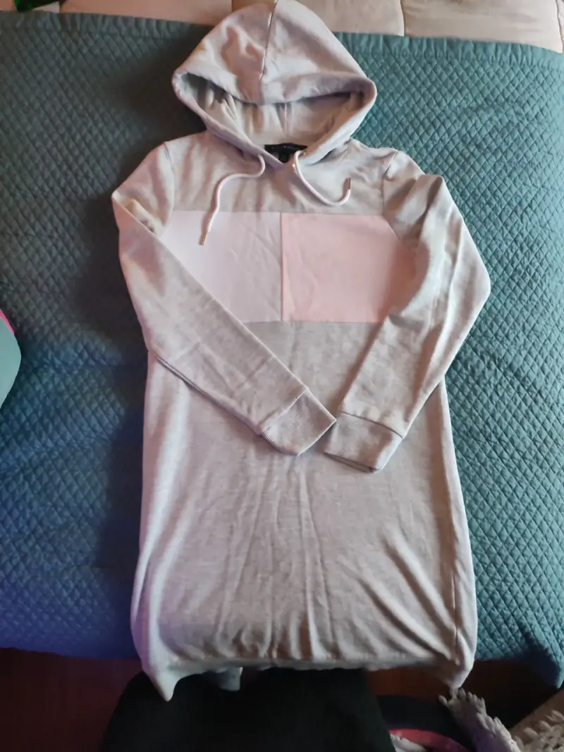 Vestido sudadera Tommy Hilfiger gris con capucha - 3