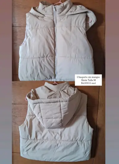 Chaleco sin mangas Shein beige y azul - miniatura 1