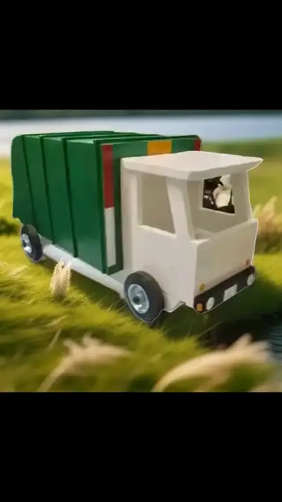 Camión de juguete de madera colorido - miniatura 1