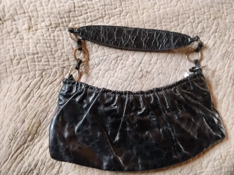 Cartera de cuero negra elegante para mujer - 3
