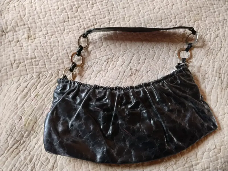 Cartera de cuero negra elegante para mujer - 4