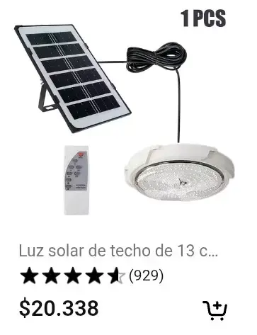 Luz solar de techo con control remoto - 4