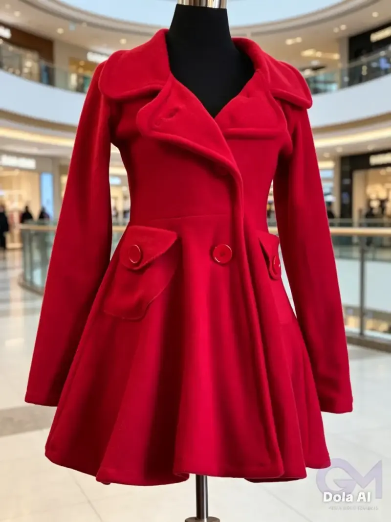 Abrigo rojo para mujer tela polar (NUEVO) - 1