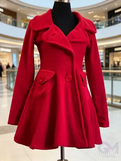 Abrigo rojo para mujer tela polar (NUEVO) - miniatura 1