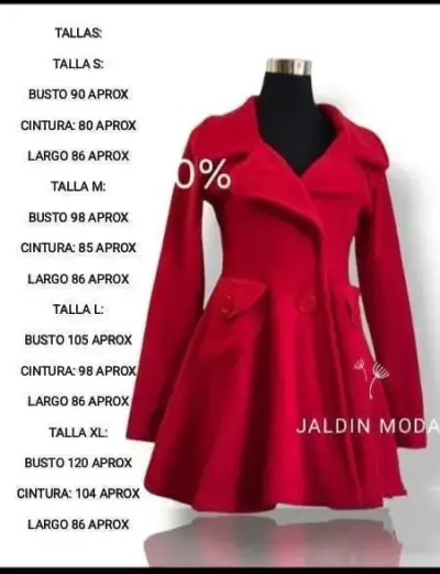 Abrigo rojo para mujer tela polar (NUEVO) - miniatura 2